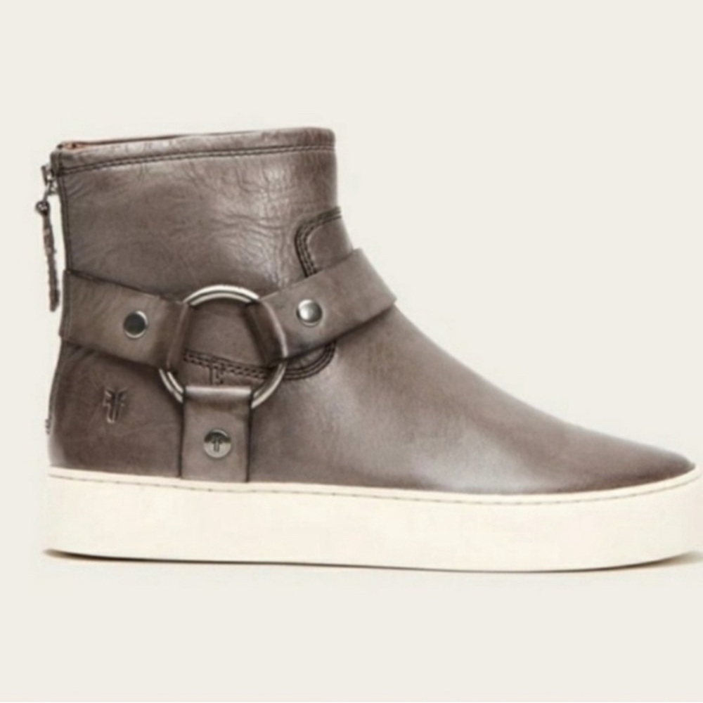 Frye Lena Harness Sneaker Booties Grey